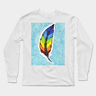 Rainbow Feather Long Sleeve T-Shirt